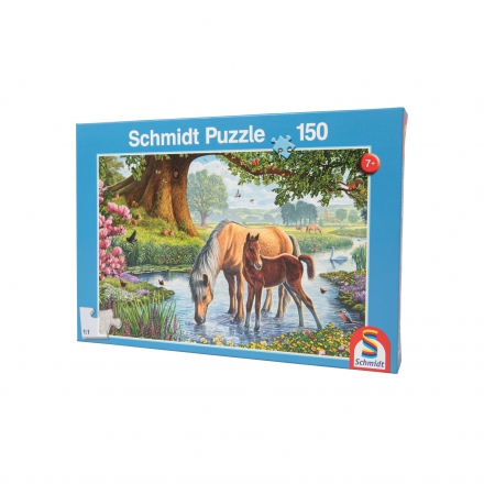 Puzzle, koně u potoka, Schmidt 150 prvků