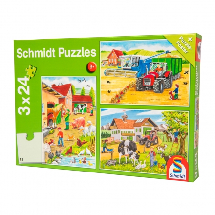 Puzzle, Farma, Schmidt 3 x 24 dílků