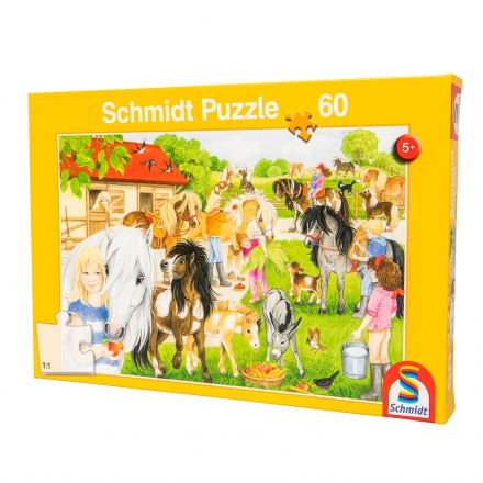 Puzzle, hra s poníky v jezdeckém centru, Schmidt 60 dílků