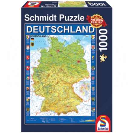 Puzzle, mapa Německa, Schmidt 1000 dílků