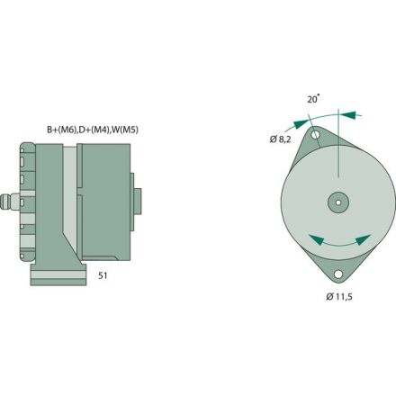 Generátor Bosch | 1509425, 5001835, 1578938, 1578939, 5001782, 6779713, 8113910