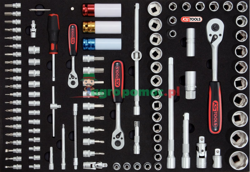 KS Tools Sada nástrčných klíčů 1/4"+3/8"+1/2" SUPERLOCK, 105 prvků, systémová vložka 1/1