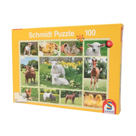 Puzzle, malá hospodářská zvířata, Schmidt 100 dílků