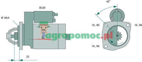 Startér Bosch | 50 01 014 221 , 50 10 090 370, 00 25 841 044, 50 00 791 211, 50 10 090 683, 50 10 306 413, 50 10 508 443