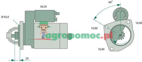 Startér Bosch | 82DB11000DA, 6092294, R82DB11000DA