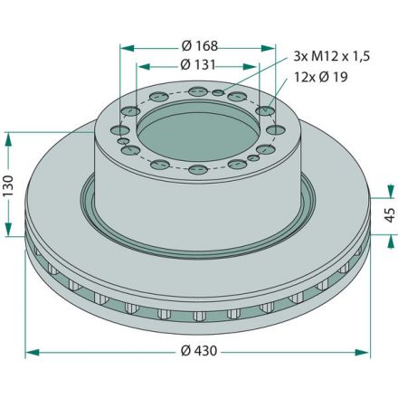 Odvětrávaný disk s přírubou | 4 079 0005 01